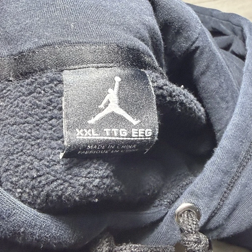 Air Jordan Flight Hoodie XXL Black Embroidered Pullover Sweatshirt